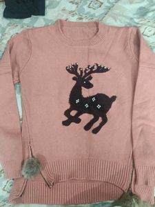 Cute Pink Deer Sweater