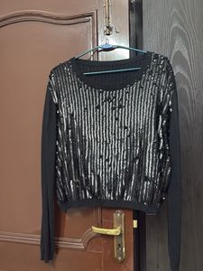 Sequin Embellished Long Sleeve Top