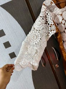 Elegant Brown &amp; White Kurta