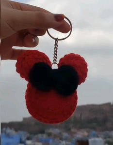 Crochet Handmade Mickey Mouse 🐭 Shaped Keychain