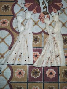 Vintage Wedding Couple Candle