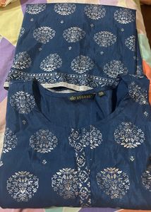 Avaasa Navy Blue Kurti Set XXL