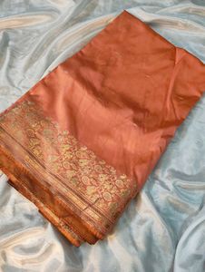 Elegant Peach Banarasi Saree