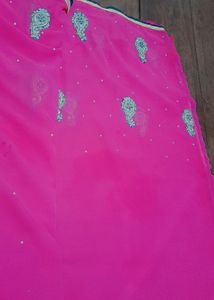 New embroidery Jari work saree