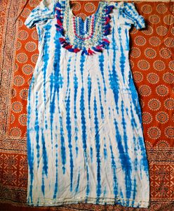 Tie-Dye Embroidered Kurta