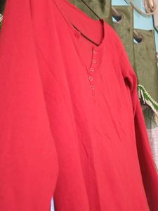 Red Long Sleeve Top