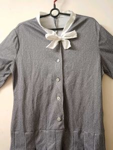 Striped Dress with Bow Detail