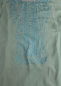 Light Sky Kurti With Dupatta