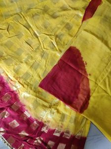 Yellow Checked Lehenga Choli
