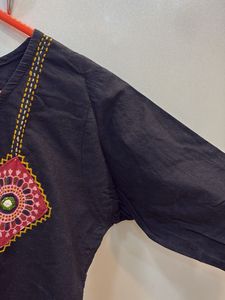 Black Embroidered Kurta Dress