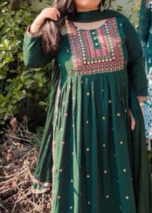 Green Embroidered Kurta Set
