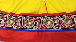 Yellow &amp; Colorful Embroidered Kurta and pattern