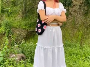 White Long Maxi Skirt And Top