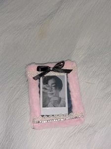 Pink Furry Photo Card Holder Frame