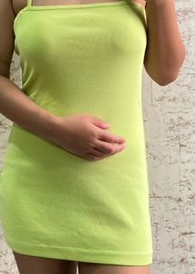 Lime Green Bodycon Dress | Length 26|