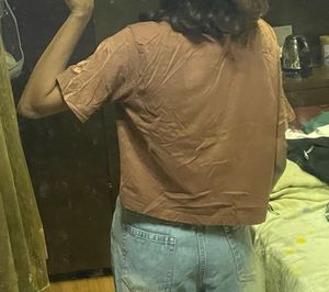 Brown Graphic Print Tee
