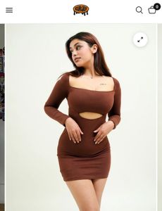 Brown Cutout Mini Dress