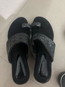 Catwalk Black Embellished Flats