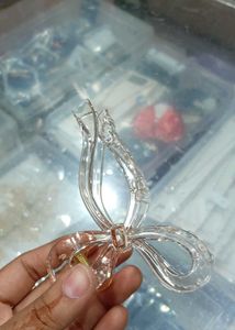 Transparent Bow-Shaped Hair Claw Clip
