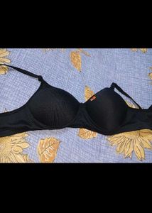 Cotton Padded Black Bra