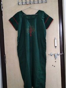 Green Colour Straight Kurta
