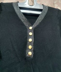 Elegant Black Knit Top