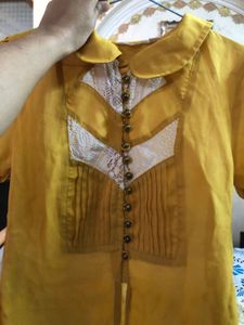 Mustard Lace Top