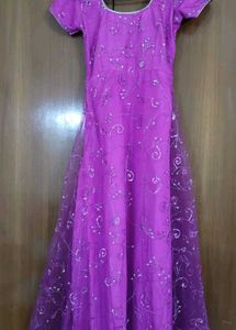 Magenta Embellished Ethnic Stitched Gown w