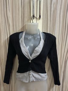 halter neck cardigan style top
