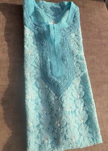 Light Blue Chikankari Kurti