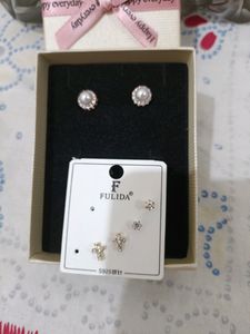 New Stud Earrings Set Of 3