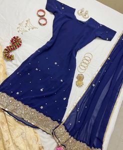 Elegant Navy Blue Kurta Set