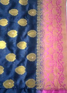 Elegant Blue Saree🎆{No Blouse Piece,Only Saare}