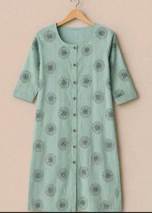 Mint Green Printed Kurti Dress