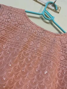 Embroidered Peach Kurti