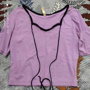 Purple Top with Tie Detail