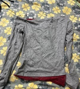 Stylish Grey Long Sleeve Top