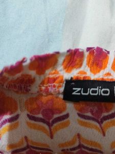 Patterned Puff Sleeve Crop Top