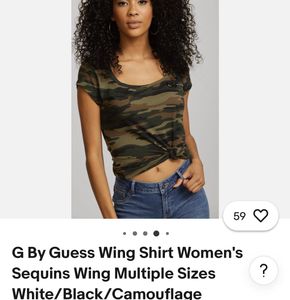 Guess Camouflage Sequined Back T Shirt