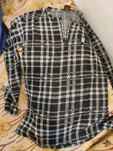 Black &amp; White Plaid Top