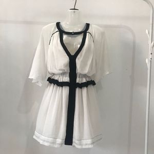 Chic White & Black Mini Dress