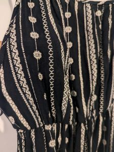 Black And White Printed Dress