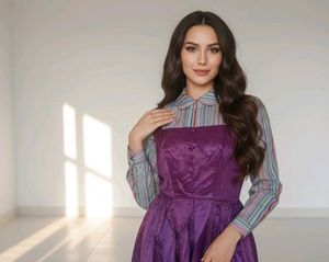 Elegant Purple Maxi Dress with Lining