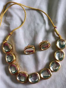Necklace, Earrings And Bracelet With Ring