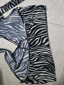 Zebra Print Halter Top