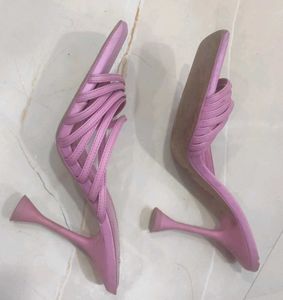 Zara Pink Heeled Sandals - Size 39