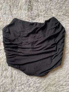Black mesh  Ruched Corset Top