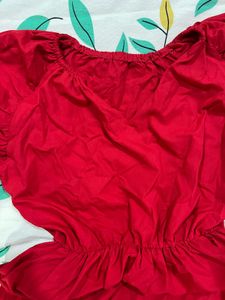 Red Ruffle Mini Dress