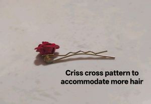 Red Rose Hair Clips - Set of 2