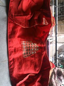 Red &amp; Gold Embroidered Blouse For Bridal